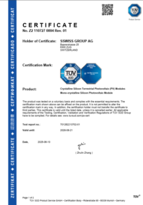 Crystalline Silicon Terrestrial Photovoltaic (PV) Modules